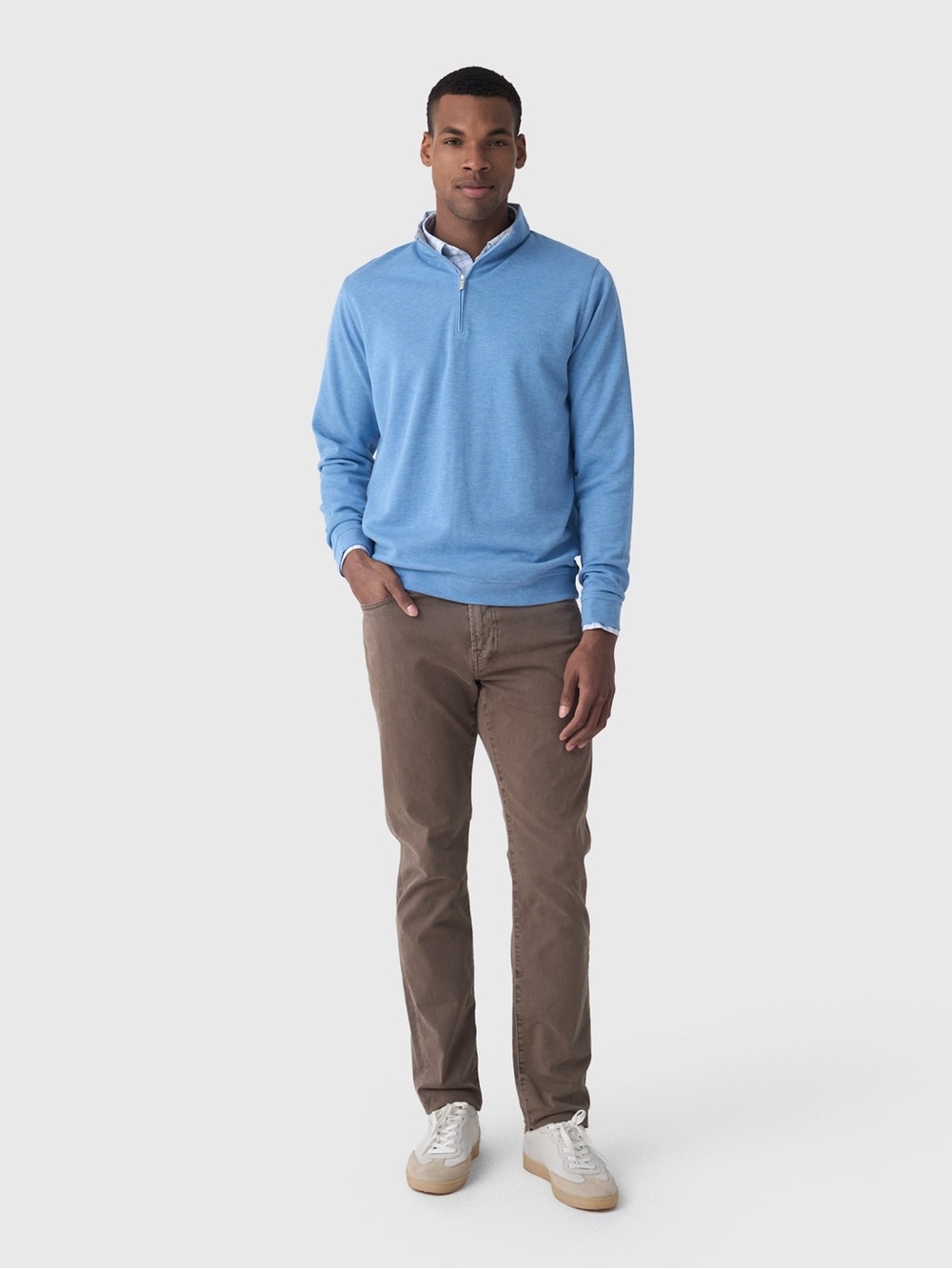 Peter Millar Blue Crown Comfort Stretch Interlock Quarter Zip Pullover Sweater L - Picture 2 of 16
